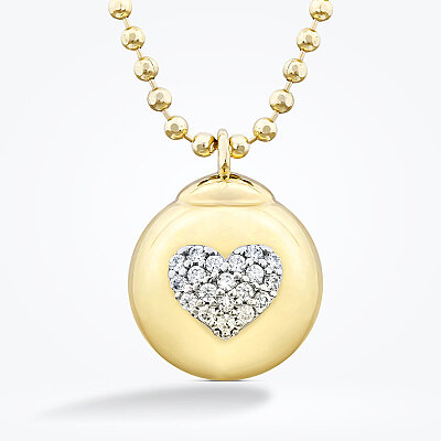 Altın Kalp Figürlü Trend Kolye - Baroni Diamond (1)
