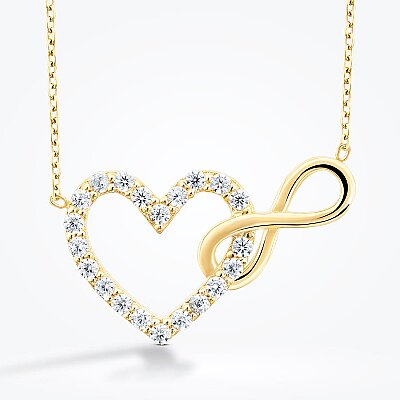 Altın Kalp Sonsuzluk Trend Kolye - Baroni Diamond (1)
