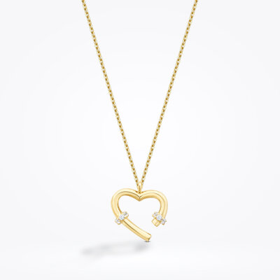 Altın Kalp Trend Kolye - Baroni Diamond