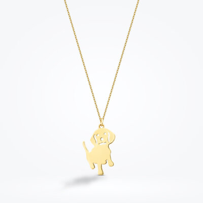 Altın Köpek Trend Kolye - Baroni Diamond
