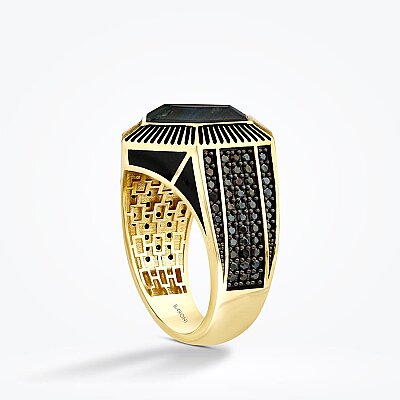 Altın Labradorit Geometrik Yüzük - Baroni Diamond (1)
