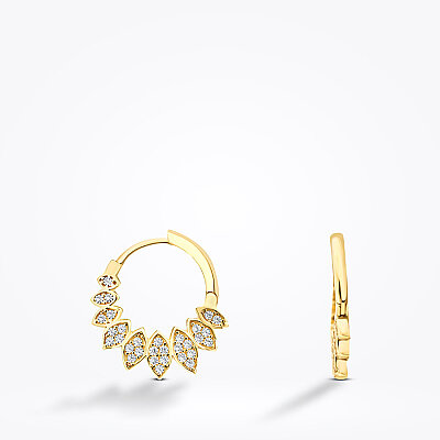 Altın Lotus Trend Küpe - Baroni Diamond (1)