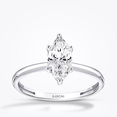 Altın Markiz Taşlı Tektaş Yüzük - Baroni Diamond
