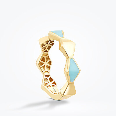 Altın Mineli Geometrik Yüzük - Baroni Diamond (1)
