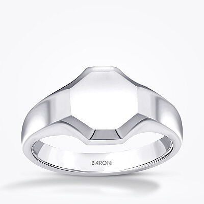 Altın Minimal Erkek Yüzük - Baroni Diamond