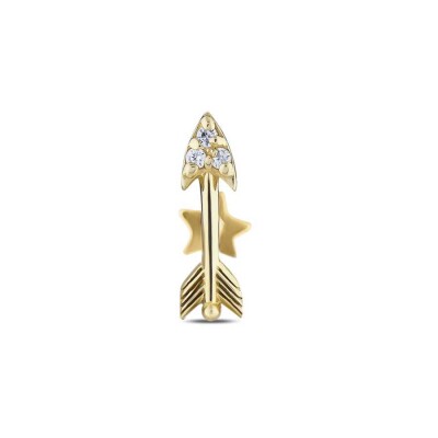 Altın Ok Tragus Küpe - Baroni Diamond