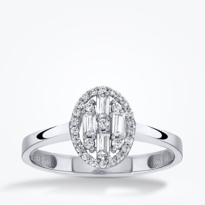 Altın Oval Baget Yüzük - Baroni Diamond