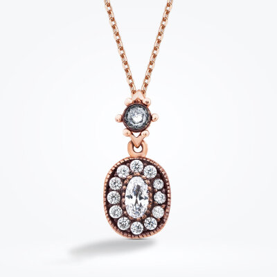 Altın Oval Taşlı Kolye - Baroni Diamond (1)