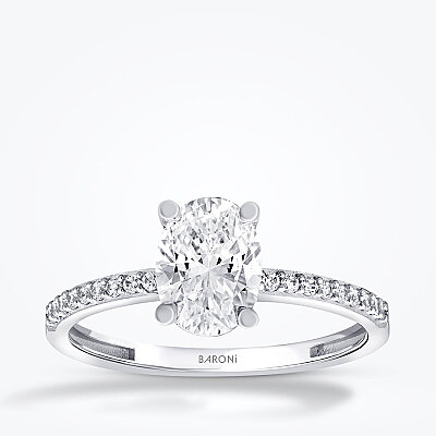 Altın Oval Taşlı Tektaş Yüzük - Baroni Diamond