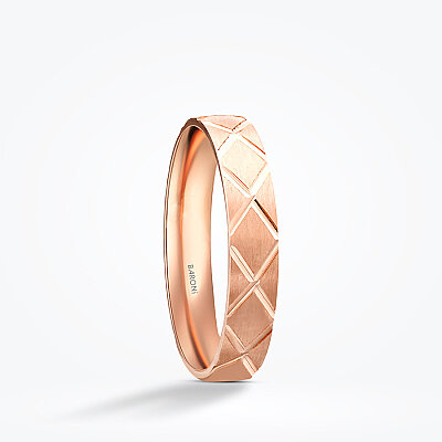 Altın Rose Desenli Alyans - Baroni Diamond (1)