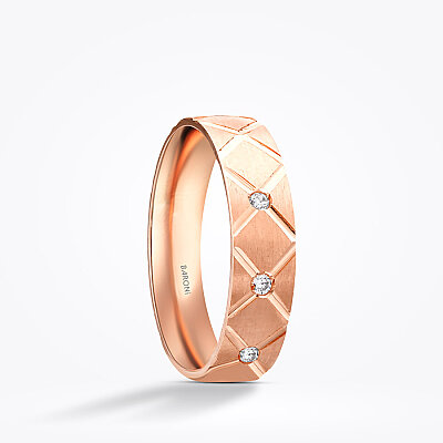 Altın Rose Taşlı Alyans - Baroni Diamond (1)