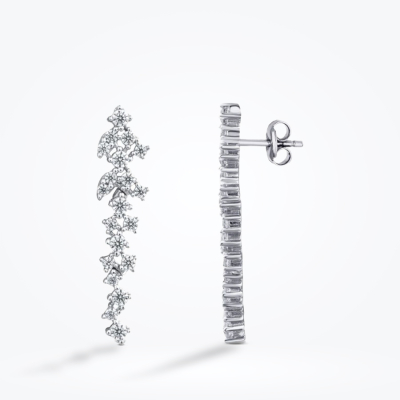Altın Sallantılı Taşlı Küpe - Baroni Diamond
