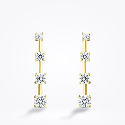 Altın Sıra Taşlı Küpe - Baroni Diamond (1)