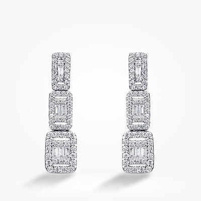 Altın Sıralı Baget Küpe - Baroni Diamond (1)