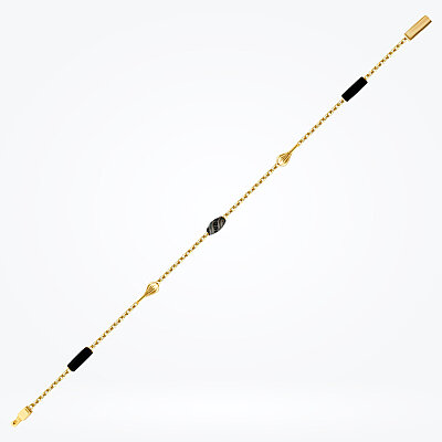 Altın Siyah Spinel Taşlı Erkek Bileklik - Baroni Diamond (1)