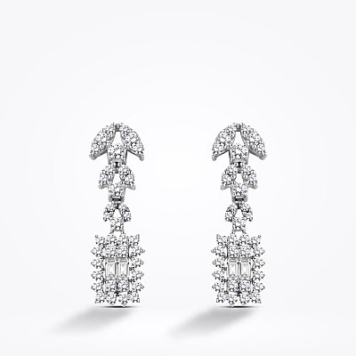 Altın Baget Trend Küpe - Baroni Diamond (1)