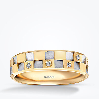 Altın Taşlı Alyans - Baroni Diamond