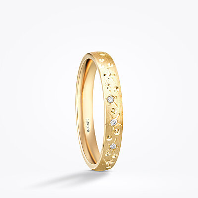 Altın Taşlı Alyans - Baroni Diamond (1)
