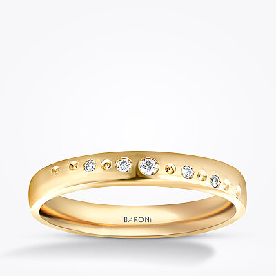 Altın Taşlı Alyans - Baroni Diamond