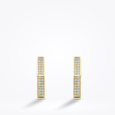 Altın Taşlı Beşgen Küpe - Baroni Diamond (1)