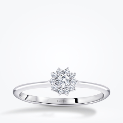 Altın Taşlı Çiçek Yüzük - Baroni Diamond