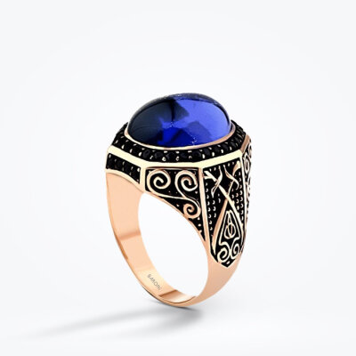 Altın Taşlı Erkek Yüzük - Baroni Diamond (1)