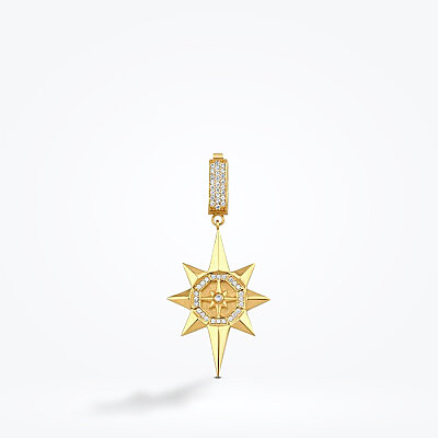 Altın Taşlı Kuzey Yıldızı Kolye Ucu - Baroni Diamond