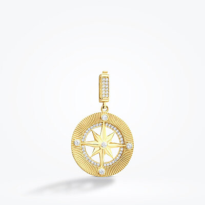 Altın Taşlı Kuzey Yıldızı Kolye Ucu - Baroni Diamond