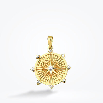 Altın Taşlı Kuzey Yıldızlı Kolye Ucu - Baroni Diamond