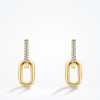 Altın Taşlı Sarkıntılı Küpe - Baroni Diamond (1)