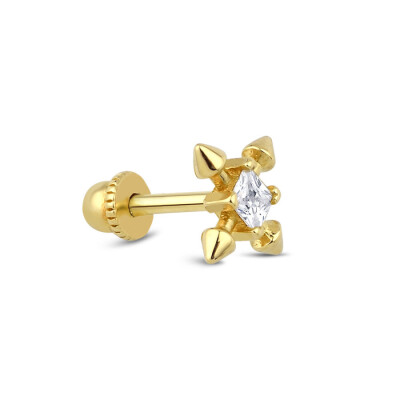 Altın Taşlı Tragus Küpe - Baroni Diamond (1)
