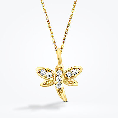 Altın Taşlı Yusufçuk Kolye - Baroni Diamond (1)