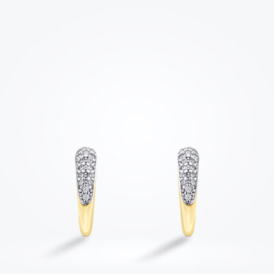 Altın Taşlı Yuvarlak Halka Küpe - Baroni Diamond (1)