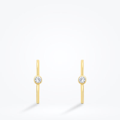 Altın Tek Taşlı Küpe - Baroni Diamond (1)