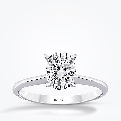 Altın Oval Tektaş Yüzük - Baroni Diamond