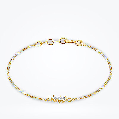 Altın Trend Çift Zincir Bileklik - Baroni Diamond