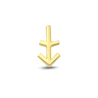 Altın Yay Burç Tragus Küpe - Baroni Diamond