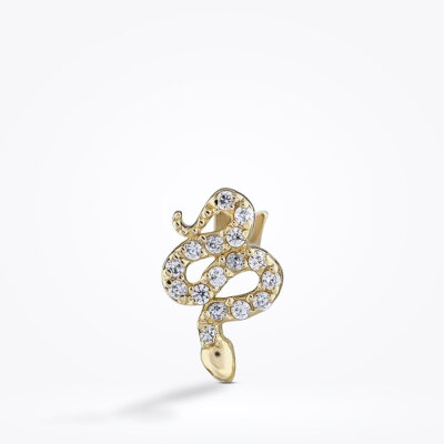 Altın Yılan Tragus Küpe - Baroni Diamond