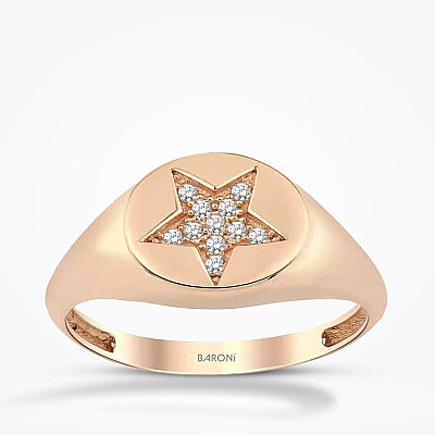 Altın Yıldızlı Şövalye Yüzük - Baroni Diamond