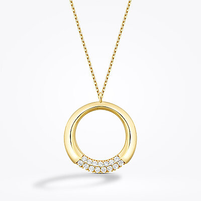 Altın Yuvarlak Taşlı Kolye - Baroni Diamond (1)