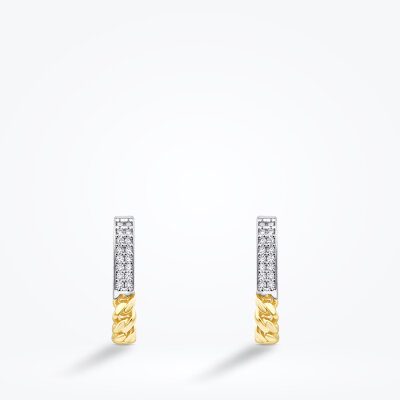 Altın Zincir Detaylı Trend Küpe - Baroni Diamond (1)
