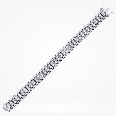 Gümüş Erkek Beyaz Bileklik - Baroni Diamond (1)