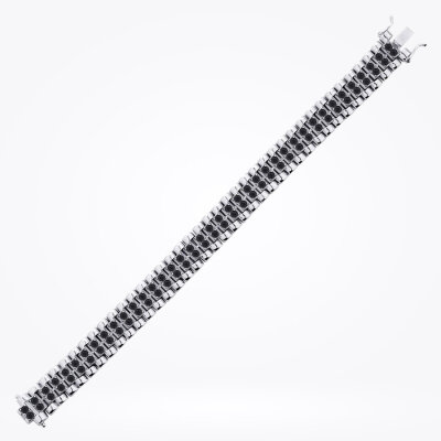 Gümüş Erkek Siyah Bileklik - Baroni Diamond (1)