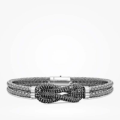 Gümüş Erkek Sonsuzluk Bileklik - Baroni Diamond
