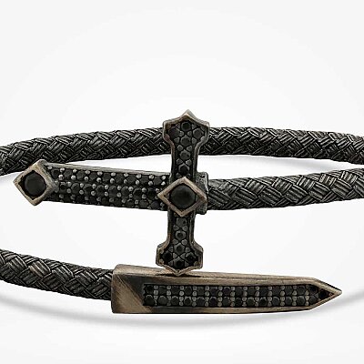 Gümüş Kılıç Erkek Bileklik - Baroni Diamond (1)