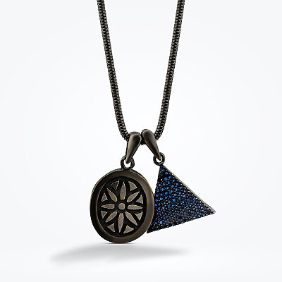 Gümüş Lotus Figürlü Erkek Kolye - Baroni Diamond (1)